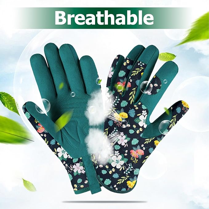 Garden Gloves for Women, Leather Garden Glove for Women Thorn Proof No Stab for Gardening, Weeding, Working, Digging, Planting, Pruning