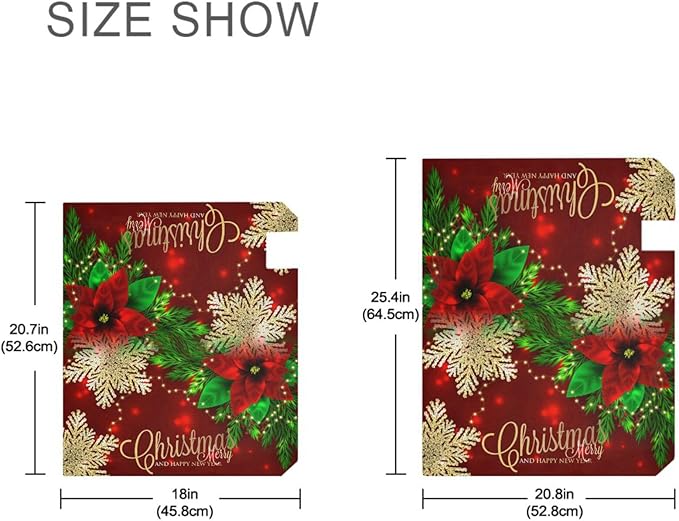 Christmas Poinsettia Flower Mailbox Cover Magnetic Mailboxes Wraps Letter Post Box Cover Decorative Large Oversize 21x25 in Garden Yard Decor