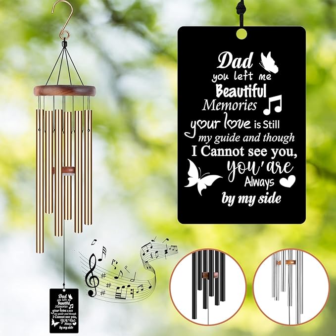 Memorial Wind Chimes Engraved Personalized Wind Chimes for Loss of Loved One,Sympathy Wind Chimes for Outside,Bereavement/Remembrancegifts for Loss of Mother Father