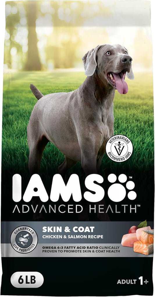 IAMS Advanced Health Skin & Coat Adult Dry Dog Food Chicken and Salmon Recipe, 6 lb. Bag
