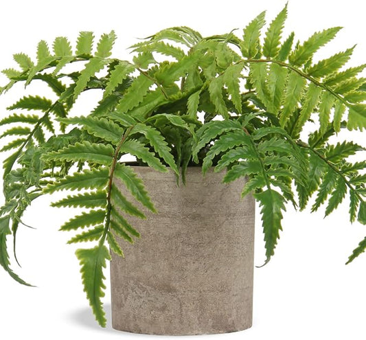 Hollyone Small Fake Plant Potted Plants Artificial Decor Silk Boston Ferns Plant Faux Plants in Pots for Home Living Room Bedroom Desk Bathroom Window Shelf Farmhouse Decoration
