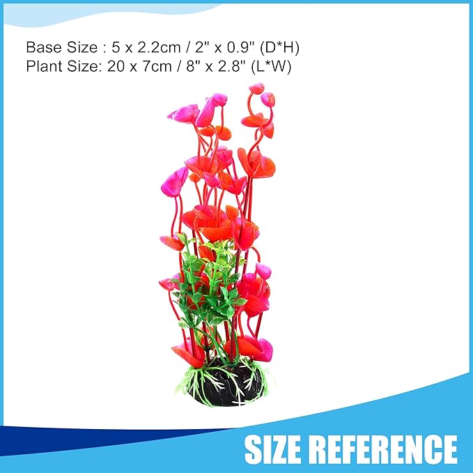 Aquarium Decoration,Aquarium Aquascaping Artificial Plants for Aquarium Fish Tank, 8Inch(Red/Green)
