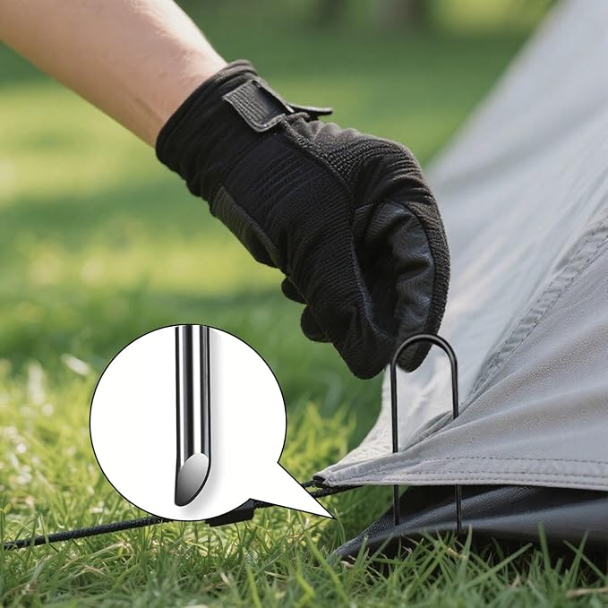 4 inch 25 Pack U Shape Green Garden Stakes,11 Gauge Garden Pins,U-Shaped Tent Stakes,Galvanized Landscape Staples for Yard Lawn,Tube, Landscape Fabrics,Irrigation Hose and Weed Barriers.