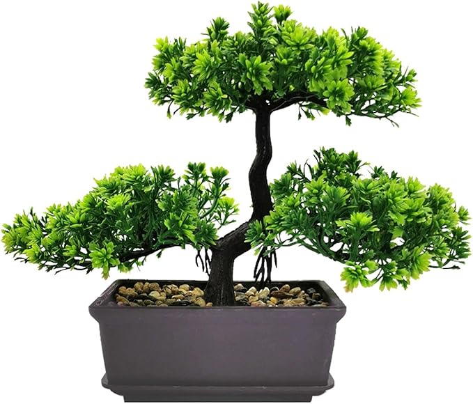 Bonsai Tree, Artificial Tree, Artificial Bonsai Plants, Artificial Bonsai Tree Juniper Faux Plants, Indoor Small Fake Plants Decor for Home Bedroom Office Desk Farmhouse Decor