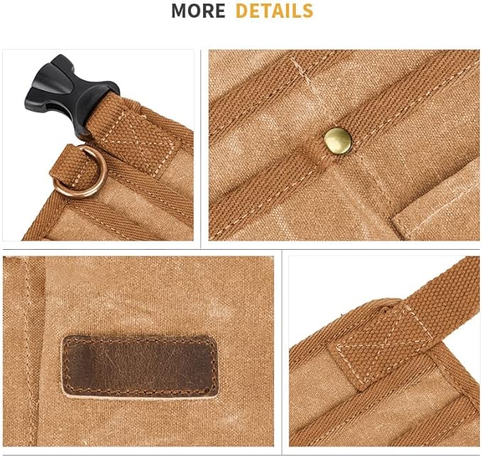 Tool Belt Pouches for Men Utility Belt Electrician Tool Bag Canvas Gardening Waist Tool Pouch with 13 Pockets for Men Women Carpenters Electricians Mechanics, Adjustable