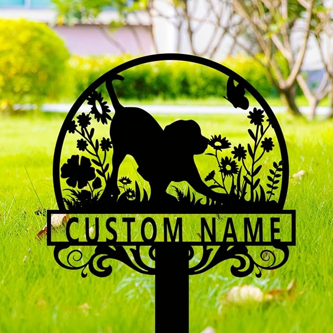 Custom Cat and Dog Garden Stake,Personalized Pet Stake Sign,Custom Cat Dog Stake Art Sign,Garden Stake Sign,8-24inches