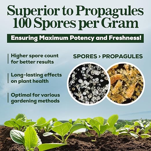 Mycorrhizal Fungi Organic Root Enhancer for Plants, Super Potent 100 Spores Per Gram, 5-Strain Blend, Rapid Results for Gardens, Houseplants, Lawns, Mycorrhizae Smart Grower 125 Grams for 125 Plants