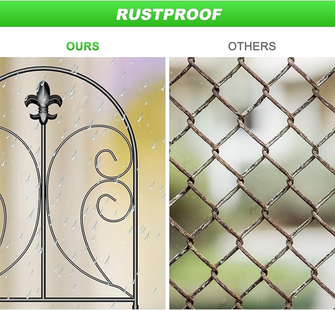 Decorative Garden Fence 19 Pack, 24in(H) x 20ft(L) Animal Barrier Fence, Rustproof Metal Fencing for Yard, Dog Rabbits Wire Section Garden Edging Border for Yard Patio Garden, Arched