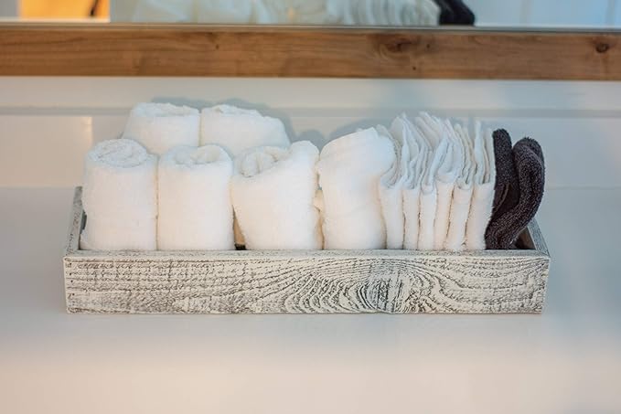 Small Wooden Planter Box – Rustic 1-Pack Wood Window Planter Box Set for Centerpieces & Storage – Durable Wooden Boxes for Decor - Perfect Toilet Basket for Bathroom Organizer