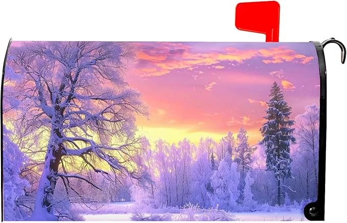 Winter Mailbox Covers Magnetic Snowflake Mailbox Covers Magnetic Standard Size 18 X 21 Inch Winter Tree Mailbox Wraps Post Letter Box Cover Decor for Outside Garden Yard