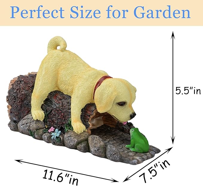 Real Dog Gutter Downspout Extender Statue, Garden Animal Decor Gutter Extension, Splash Block, Eco-Friendly Resin, Outdoor Decor Sculpture, Gutter Diverter Rain Perfect for 3"x4" Downspout