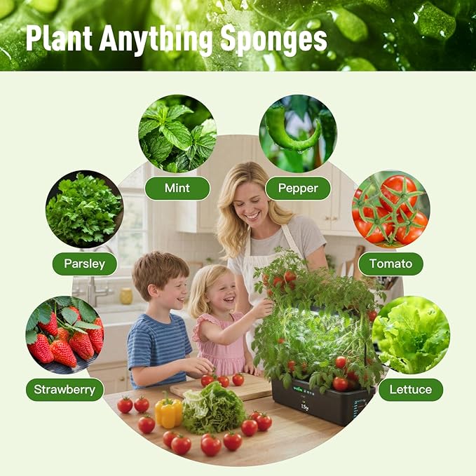 125 pcs Hydroponic Pods – Compatible with AeroGarden, iDOO Indoor Hydroponic Growing Systems. Includes: 50 Sponges, 50 Labels, 12 Baskets, 12 Clear Propagation Domes, +1 Plastic Tweezers