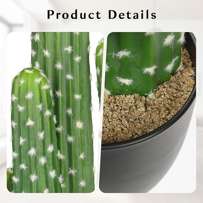 DILATATA Tall Fake Cactus Plant 28 inch Large Artificial Cactus Tree 'Saguaro Cactus' Faux Cactus Desert Plants Big Fake Cacti for Home Garden Office Decor