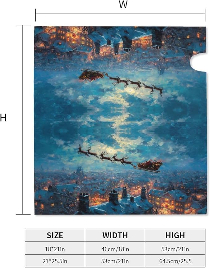 Winter Christmas Santa Sleigh Mailbox Covers Magnetic Letterbox Covers 21x18 Inch for Garden Outdoor Decoration