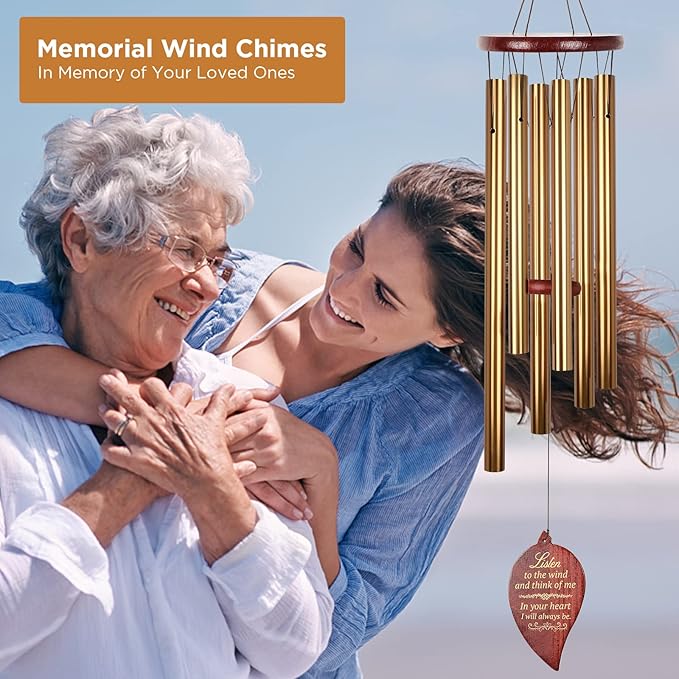 Memorial Wind Chimes Gift, Windchime for Loss of Loved one, Outside deep Tone Large aluminiu, Bereavement Memorial Gifts Sympathy Wind Chimes,Unisex Gift Garden Decor,mom,Grandmother,Women Gifts
