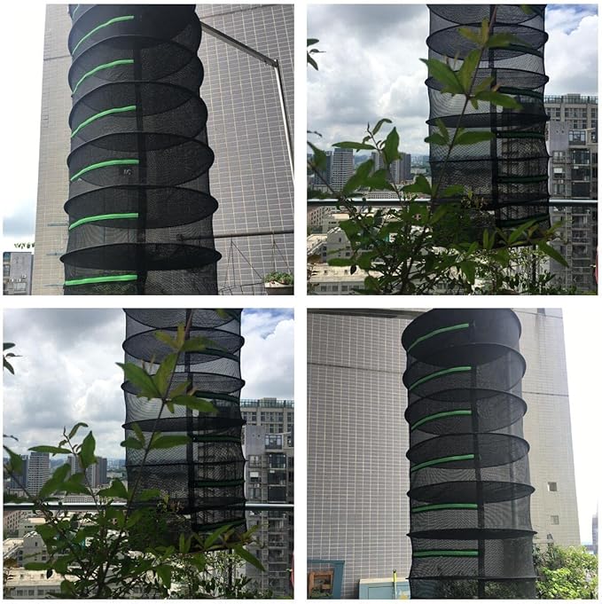 XXL Herb Drying Rack,Drying Rack Herbs for Plant Bud Seed,Plant Racks for Weed,8 Layer Mesh Hanging Plant Dry,Herb Dry Net,for Garden Outdoor Bud Tea,Mesh Cage Frame with Green Zipper Opening