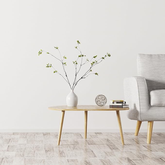 3pcs Artificial Ficus Branches Greenery for Vase, Faux Silky Eucalyptus Stems, Tree Twig for Home, Office, Banquet Decor (A-Green)