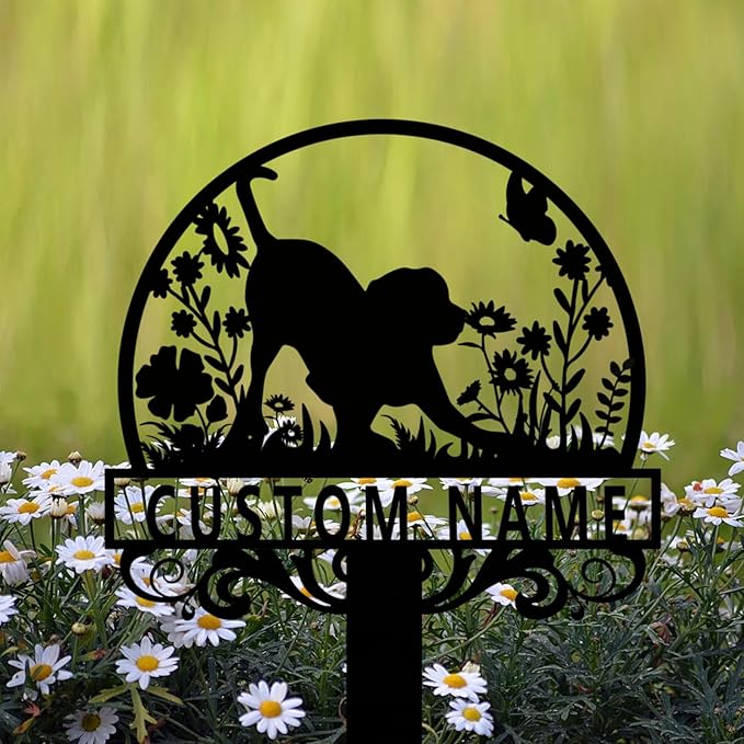 Custom Cat and Dog Garden Stake,Personalized Pet Stake Sign,Custom Cat Dog Stake Art Sign,Garden Stake Sign,8-24inches