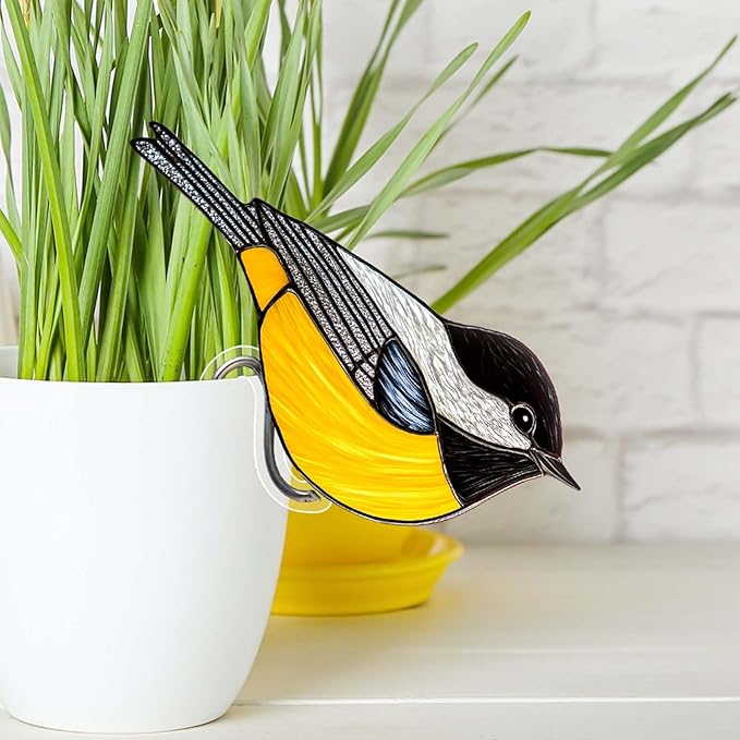 Bird Acrylic Stakes 4.5 Inch Colorful Bird Garden Decoration Acrylic Plant Label Signs for Flower Pot Planter House Decors Indoor Outdoor Plant Pot Decoration (Bird3)