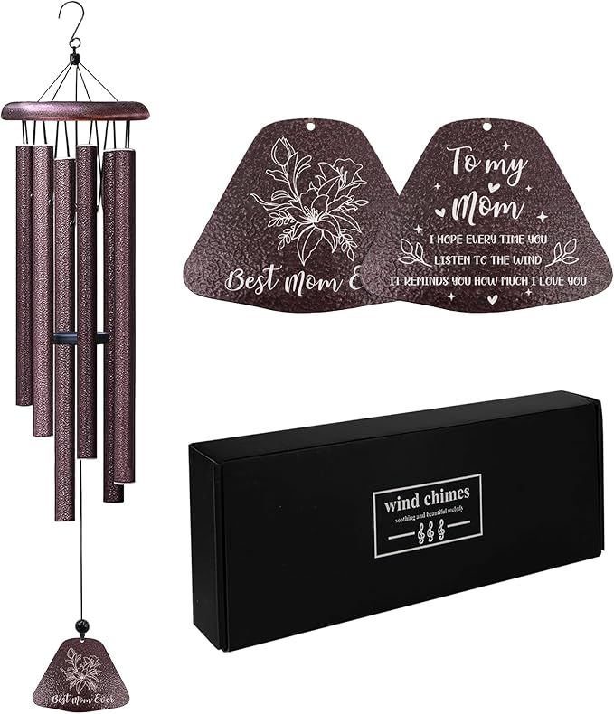 Gifts for Mom, Best Mom Ever 32" Wind Chimes, Mother Birthday Gifts, Best Mother Gift Ideas from Daughter Son, Funny Mama Windchimes, Christmas Valentines Mothers Day Presents for Mommy
