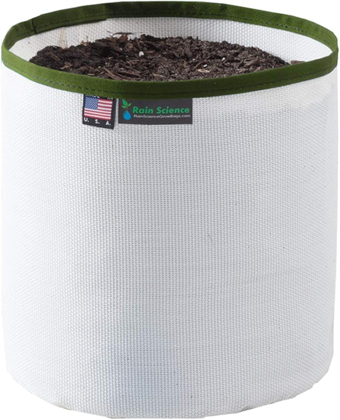 Grow Bag 1 Gallon, Planting Pots - Colorful Plant Grow Bags Pots Gardening Vegetable - Air Pruning Mesh Fabric Plant Container - (White/ODGreen)