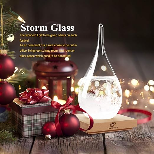 Storm Glass Cool Unusual Gifts Storm Glass Weather Predictor Snow Globes for Adults Galileo Thermometer Indoor Creative Forecast Nordic Style Decorative Weather Gifts