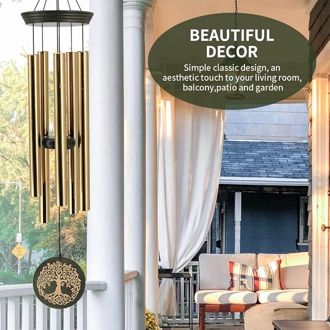 Wind Chimes for Outside, 30 Inch Memorial Windchimes for Loss of Loved One Engrave Tree of Life, Sympathy Wind Chimes Gifts, Garden Home Yard Hanging Decor