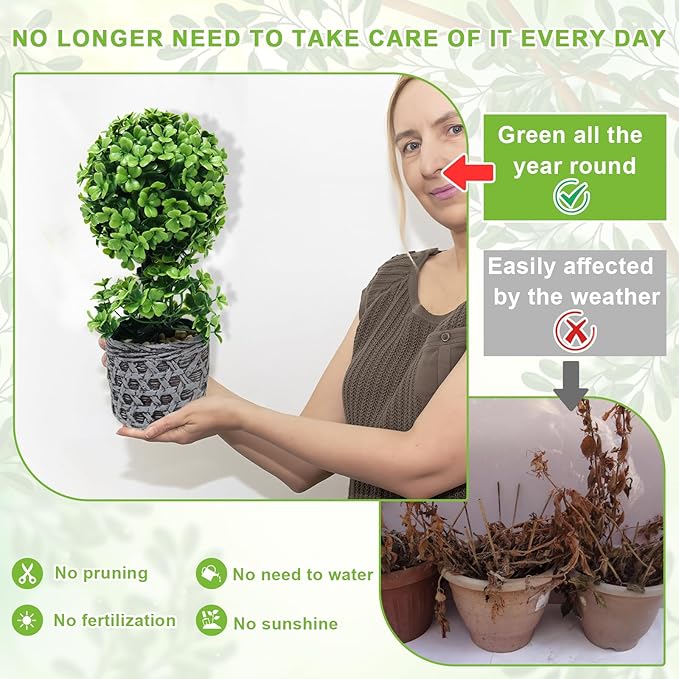 Artificial Plants Potted Indoor, Small Fake Plant Bonsai Tree for Office Desk, 11.81'' Faux Plants Decor for Shelf Bathroom Farmhouse Living Room Coffee Decor