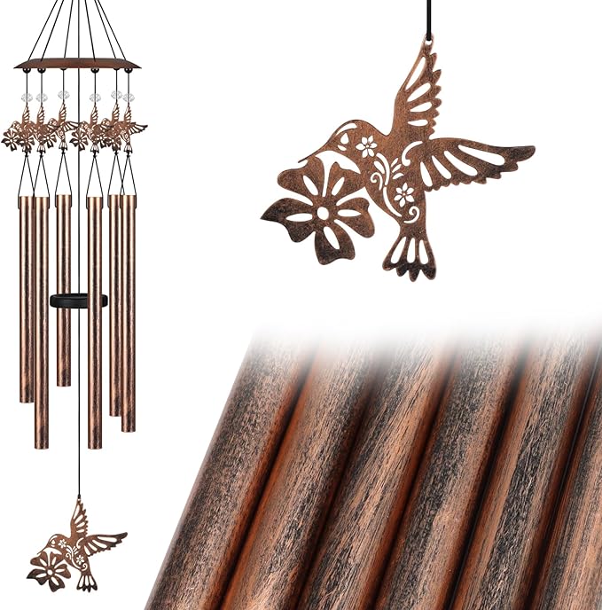 Wind Chimes with Sympathy Wind Spinner,Outside Garden Decor for Women Mom,Memorial Wind Chimes for Loss of Loved One Prime,Bereavement/Sympathy/Memorial Gift (Hummingbirds)
