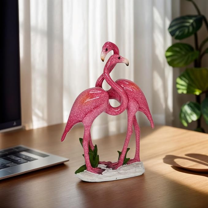 Pink Flamingo Gifts for Women Lovers Teachers Birthday Decorations Flamingo Ornaments Party Stuff Small Figurine Shelf Table Room Decor for Girls Dedroom Art Statue