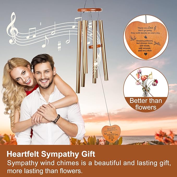 Wind Chimes for Outside,30" Large Deep Tone Sympathy Chimes, Memorial Loss of Loved One Mother Father, Meaningful Bereavement/Memorial/Sympathy Gift in Memory a one