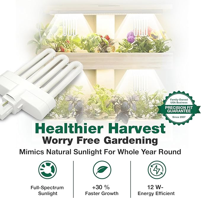 3 Grow Bulbs Compatible with AeroGarden Miracle-GRO B Part # 970904-0200,100340 & Models AeroGarden 3, 3SL, 3 Elite, 6, 7, Chef in A Box, Chef in A Box Elite (3 Pack) -by Think Crucial