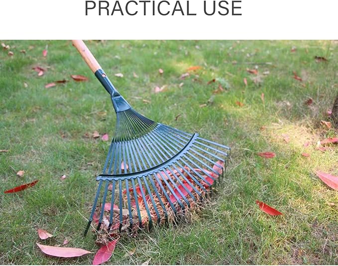 Landscape Rake,Rake Head Replacement Rakes for Lawns,Garden Rakes Head Replacements 22 Teeth Steel Fan Leaf for Lawn Yard Flowers Beds Farm Gardening,with Gloves (16.54 X 15.75 in)