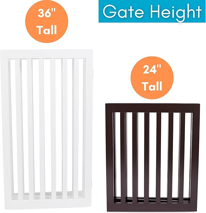 INTERNET'S BEST Dog Gate Indoor Freestanding Pet Barrier, Folding Wood Dog Fence, Extra Wide Doorway Puppy Gate, Indoor Animal Privacy Panel, Wooden Cat Fence - 3 Panel - 36", Espresso