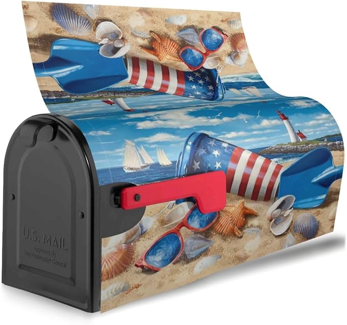 Coastal Lighthouse Mailbox Covers Magnetic Letterbox Covers 21x18 Inch for Garden Outdoor Decoration