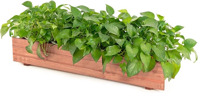 Giantex Raised Garden Bed Flower or Vegetable Planter Window Mounted Plant Box for Garden, Yard Wood Box for Planting (36" LX7 WX6 H)