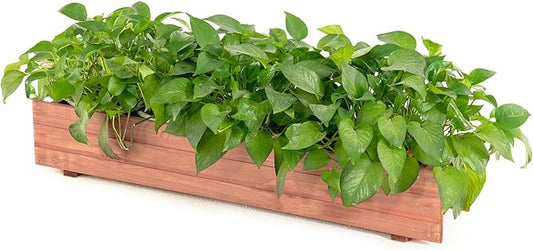 Giantex Raised Garden Bed Flower or Vegetable Planter Window Mounted Plant Box for Garden, Yard Wood Box for Planting (36" LX7 WX6 H)