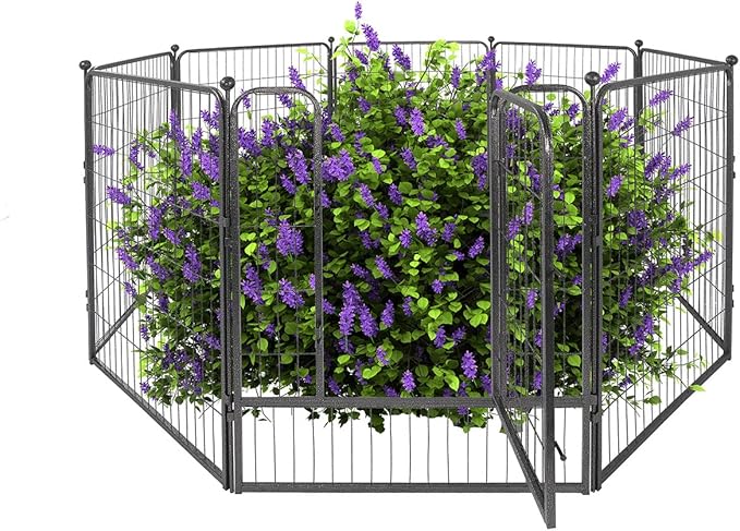 CAPHAUS Decorative Garden Fence, 40 Inch x 21 FT Heavy Duty Iron Fencing Landscape Patio Flower Bed Animal Barrier Border Edging Section, Panel Decor, Folding Wire Fence for Yard for Dog Outdoor