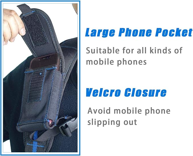 AISENIN Tool Belt Suspenders Construction Work Suspenders with Magnet Pocket, Large Moveable Phone Holder, Pencil Holder