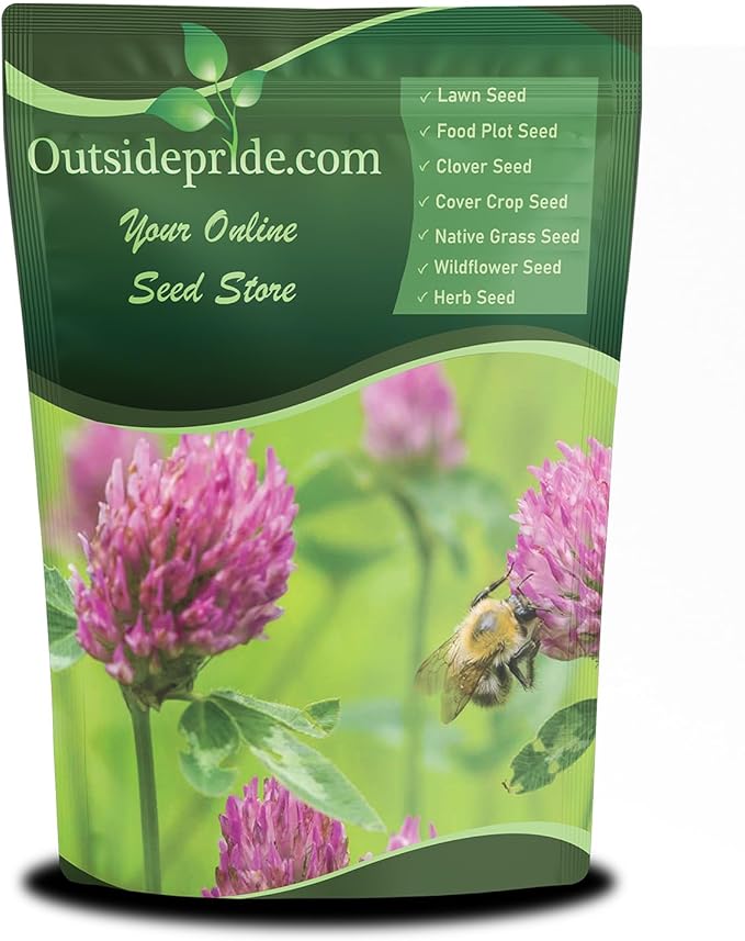 Outsidepride Perennial Red Clover Seeds - 5 lbs. Self-Seeding, Nitrocoated, Inoculated Clover Seeds for Lawn, Yard, Forage, Pasture, Hay, Nitrogen Fixation, Soil Improvement & Crop Rotation Programs
