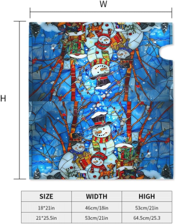 Giwawa Winter Snowman Mailbox Covers Christmas Mailbox Wrap Stained Glass Holiday Mailbox Xmas Decorations Happy New Year Mail Box Cover Magnetic Standard Size 18 x 21