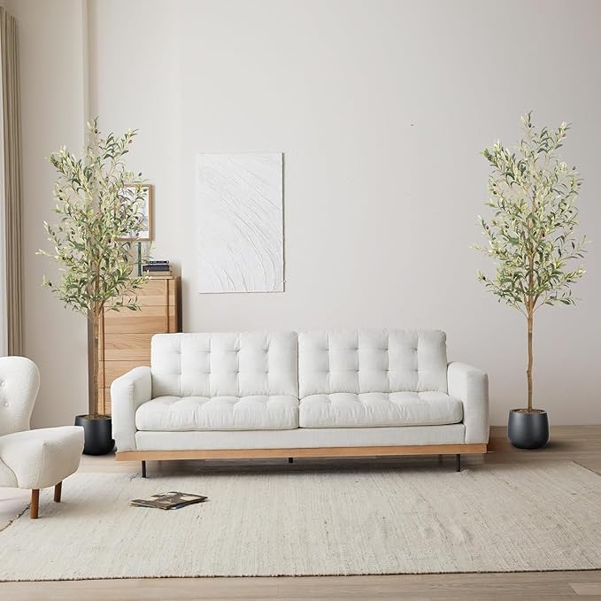 Artificial Fake Olive Tree 6FT Tall 2Pack Faux Silk Olive Tree for Home Living Room Office Decor Faux Artificial Plants Indoor Fake Potted Plants with Fruit & Free Moss