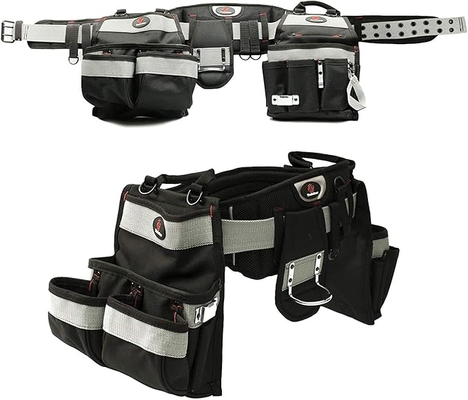 TradeGear Part#SZA Electrician's Belt & Bag Combo - Heavy Duty Electricians Tool Belt Designed for Comfort & Durability - Ideal for All Electricians Tools - Fits Sizes S - L (26"-40")