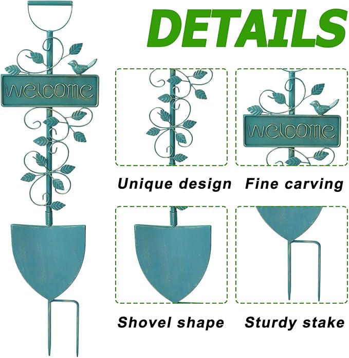 Metal Garden Stakes, Garden Stakes Decorative,Outdoor Welcome Sign for Patio Garden Decor.
