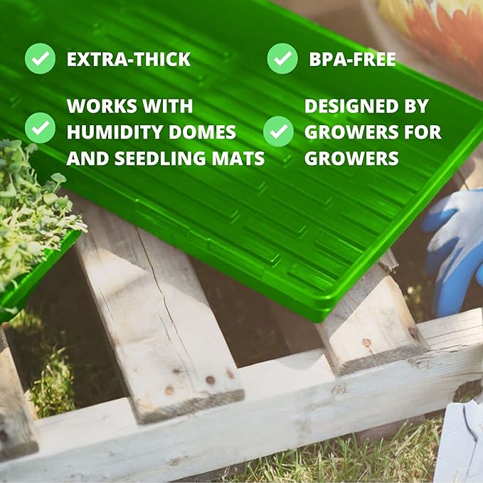 1020 Seed Starting Trays, Plant Tray, Microgreens Growing Trays, Plastic Seed Trays, Reusable Seedling Tray, 5-Pack Growing Trays, Germination Tray, Planting Tray, Plant Tray For Seedlings