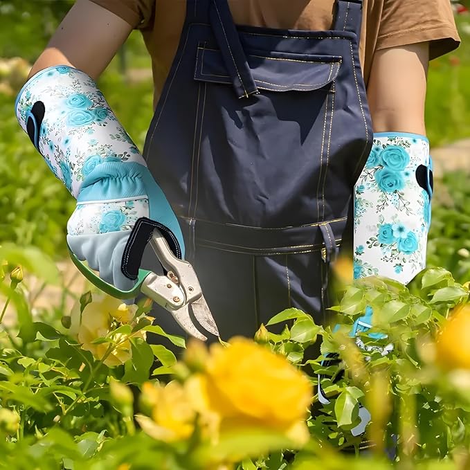 Gardening Gloves for Women Men, Long Work Gloves Thorn Proof for Rose Pruning Cactus Trimming for Gardener Yard Work