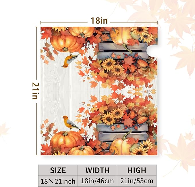 Fall Sunflower Mailbox Covers Magnetic Standard Size Autumn Bird Mailbox Cover Maple Leaf Thankful Pumpkin Mail Box Post Cover Waterproof Thanksgiving Mail Wraps for Garden Yard 21x18 Inch