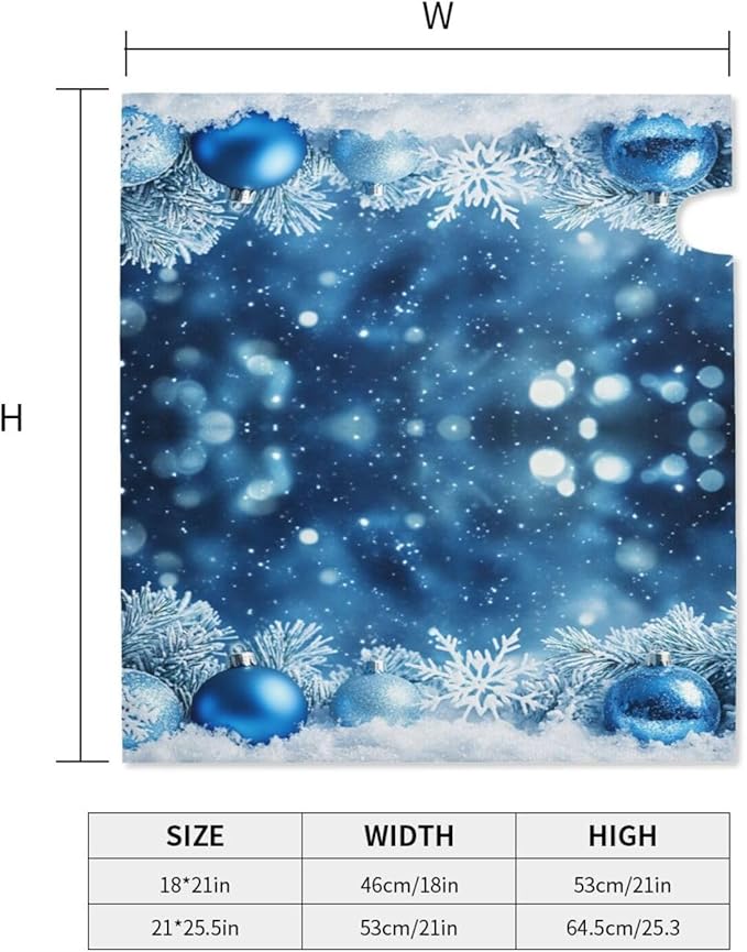Festive Magnetic Mailbox Cover Blue Ball Snowflake Outdoor Mailbox Protector Holiday Seasonal Decorative Garden Yard Home Large Size 25.5 x 21 Inch