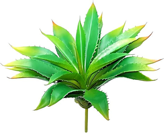 Large 12.6" Artificial Succulents Aloe Plants Real Touch Fake Flowers Unpotted, Fake Agave Perfect for Home, Wedding, Festival Arrangement (1, Green-Red)