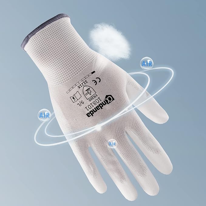 ANDANDA Multi-Package Safety Work Gloves, Seamless Knit Work Gloves with PU Coated, Ideal Work Gloves Men for General Work